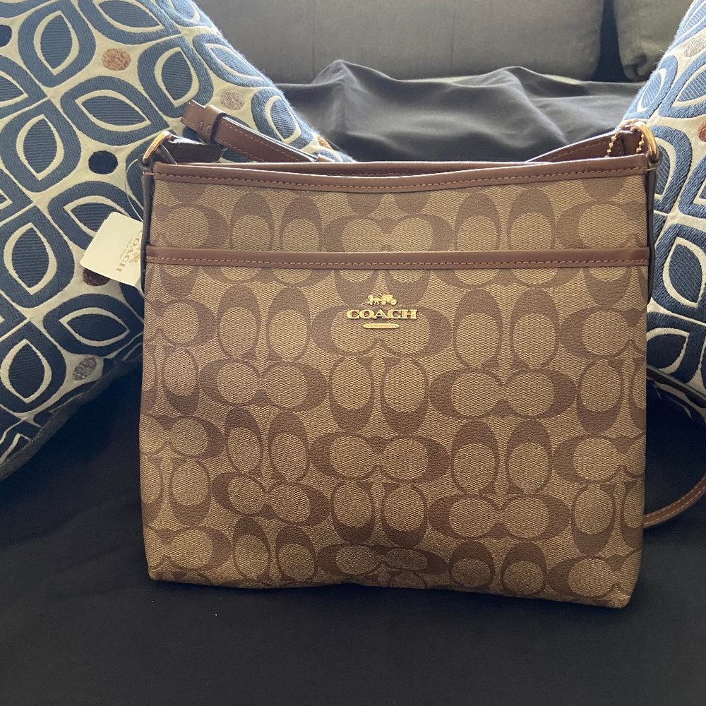 File Crossbody In Signature Canvas